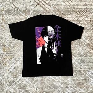 Tokyo Ghoul Kaneki Ken Split-Face Anime Graphic T-Shirt | Size M